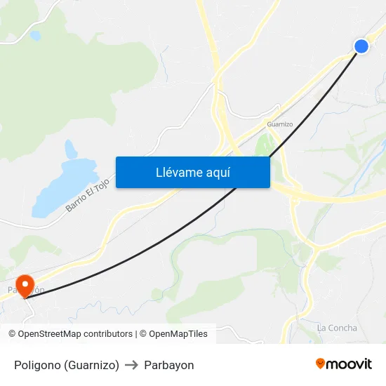 Poligono (Guarnizo) to Parbayon map