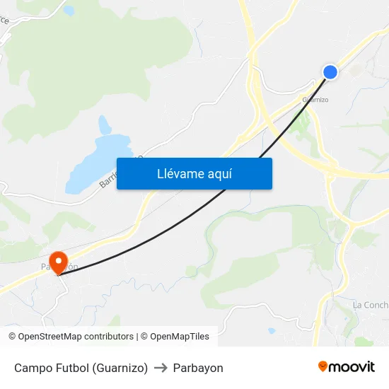 Campo Futbol (Guarnizo) to Parbayon map
