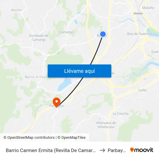 Barrio Carmen Ermita (Revilla De Camargo) to Parbayon map