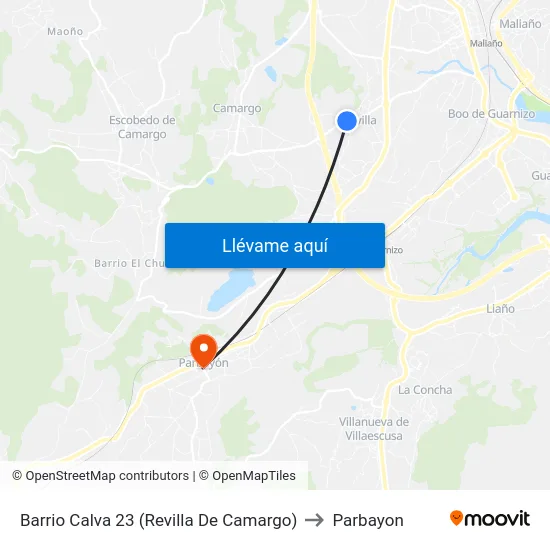 Barrio Calva 23 (Revilla De Camargo) to Parbayon map