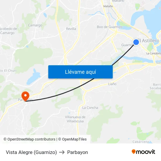 Vista Alegre (Guarnizo) to Parbayon map