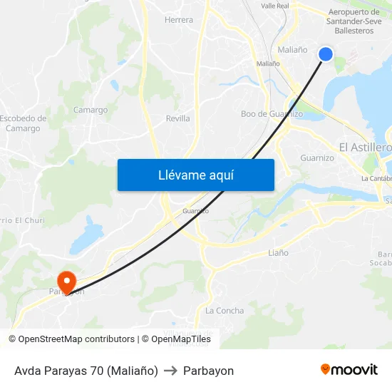 Avda Parayas 70 (Maliaño) to Parbayon map