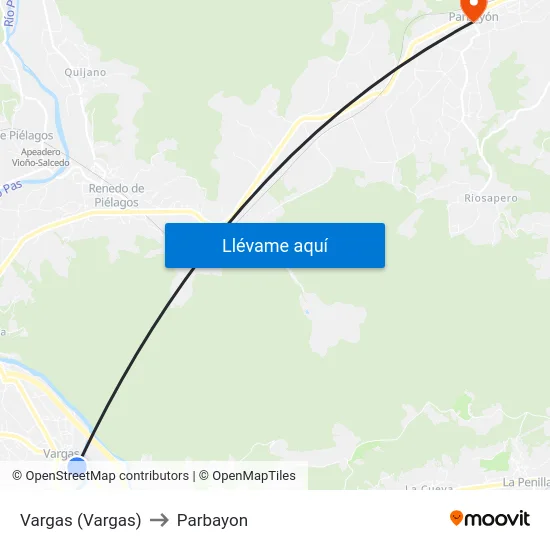 Vargas (Vargas) to Parbayon map