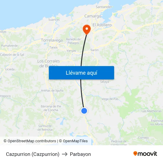 Cazpurrion (Cazpurrion) to Parbayon map