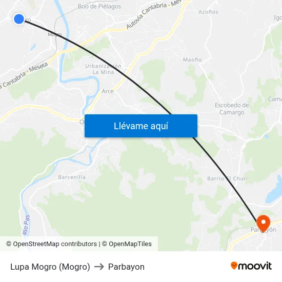 Lupa Mogro (Mogro) to Parbayon map