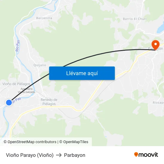 Vioño Parayo (Vioño) to Parbayon map