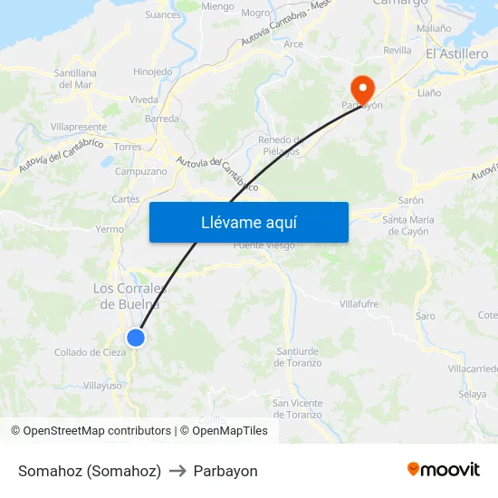 Somahoz (Somahoz) to Parbayon map