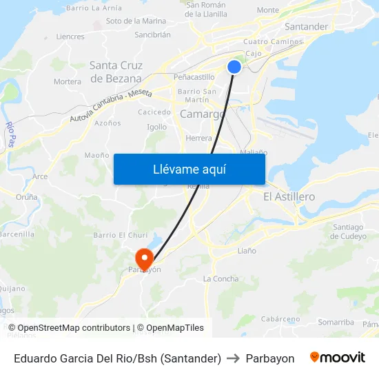 Eduardo Garcia Del Rio/Bsh (Santander) to Parbayon map