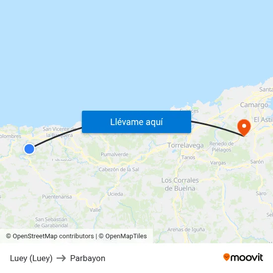 Luey (Luey) to Parbayon map