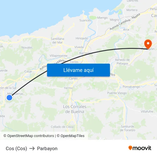 Cos (Cos) to Parbayon map