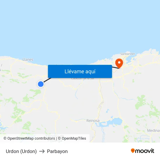 Urdon (Urdon) to Parbayon map