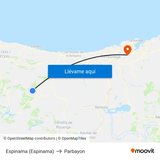 Espinama (Espinama) to Parbayon map