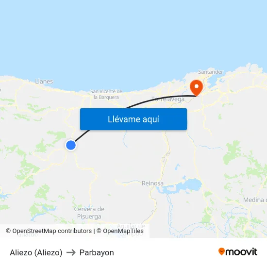 Aliezo (Aliezo) to Parbayon map