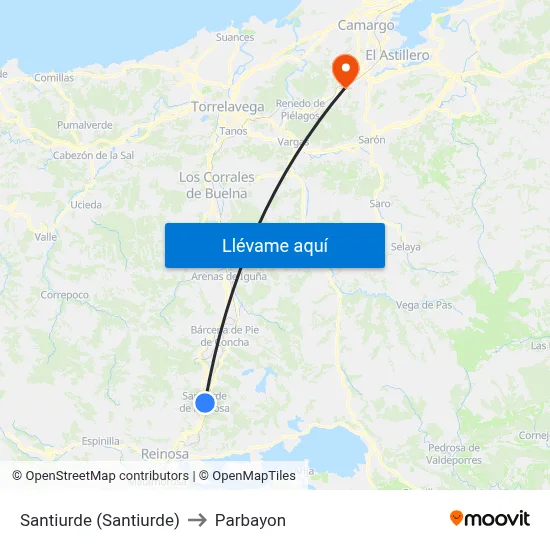 Santiurde (Santiurde) to Parbayon map