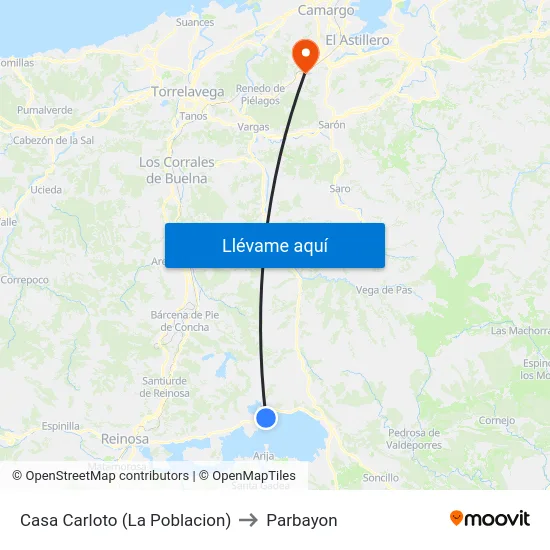 Casa Carloto (La Poblacion) to Parbayon map
