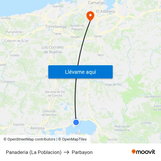 Panaderia (La Poblacion) to Parbayon map