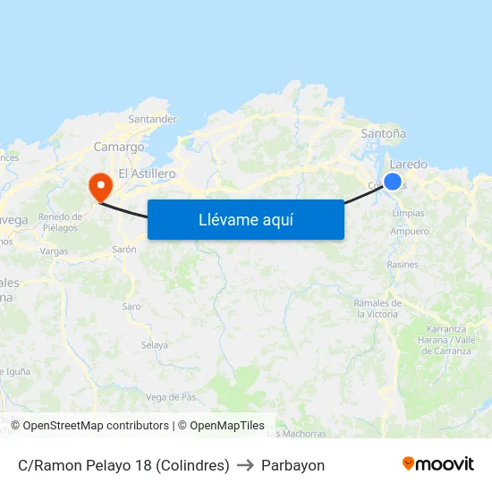 C/Ramon Pelayo 18 (Colindres) to Parbayon map