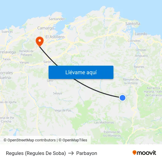 Regules (Regules De Soba) to Parbayon map