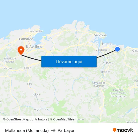 Mollaneda (Mollaneda) to Parbayon map