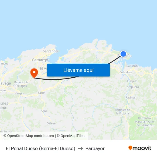 El Penal Dueso (Berria-El Dueso) to Parbayon map