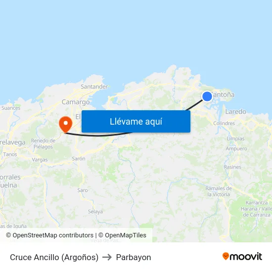 Cruce Ancillo (Argoños) to Parbayon map