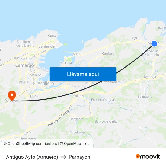 Antiguo Ayto (Arnuero) to Parbayon map