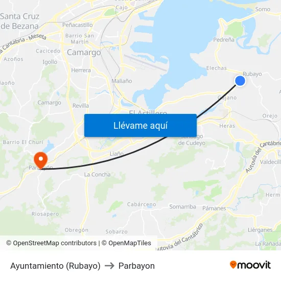 Ayuntamiento (Rubayo) to Parbayon map