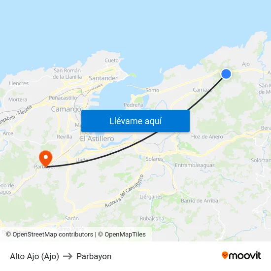 Alto Ajo (Ajo) to Parbayon map