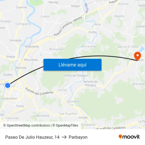 Paseo De Julio Hauzeur, 14 to Parbayon map