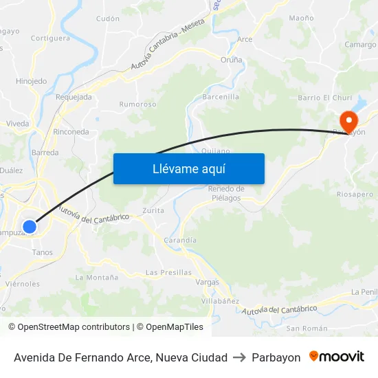 Avenida De Fernando Arce, Nueva Ciudad to Parbayon map