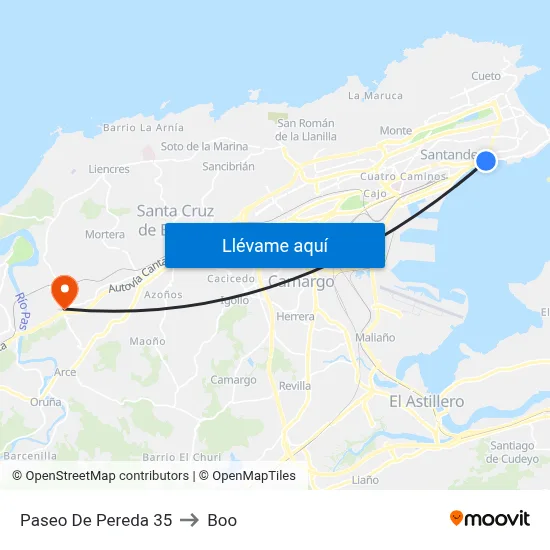 Paseo De Pereda 35 to Boo map