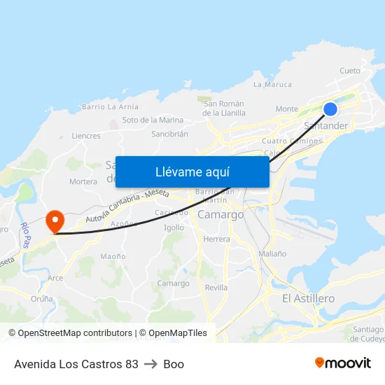 Avenida Los Castros 83 to Boo map
