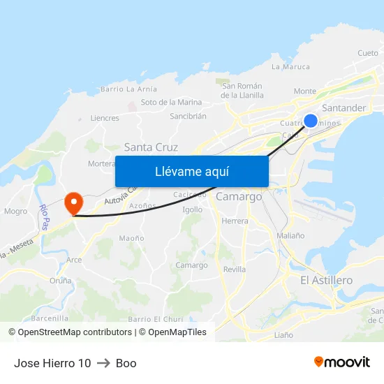 Jose Hierro 10 to Boo map