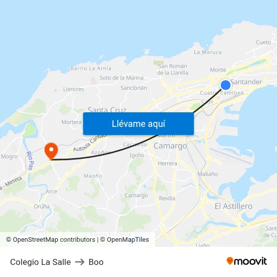 Colegio La Salle to Boo map