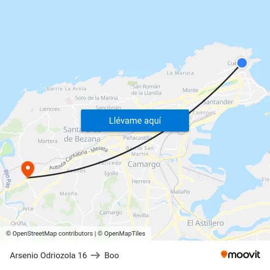 Arsenio Odriozola 16 to Boo map