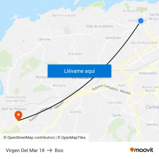 Virgen Del Mar 18 to Boo map
