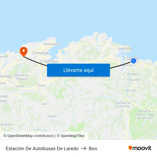 Estación De Autobuses De Laredo to Boo map