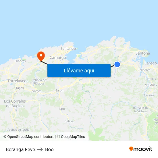 Beranga Feve to Boo map