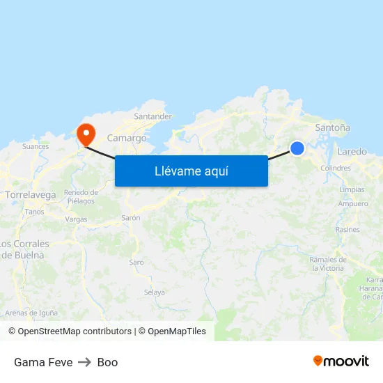 Gama Feve to Boo map