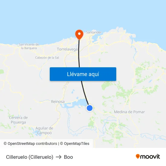 Cilleruelo (Cilleruelo) to Boo map