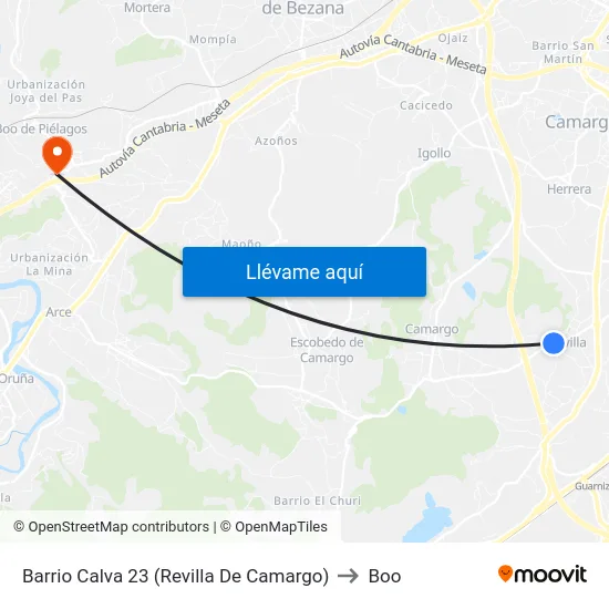 Barrio Calva 23 (Revilla De Camargo) to Boo map