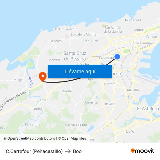 C.Carrefour (Peñacastillo) to Boo map