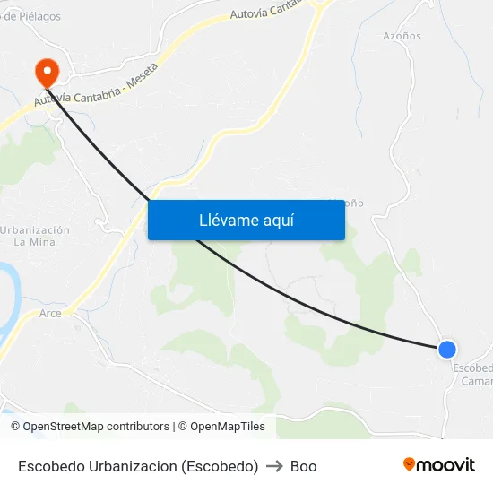 Escobedo Urbanizacion (Escobedo) to Boo map