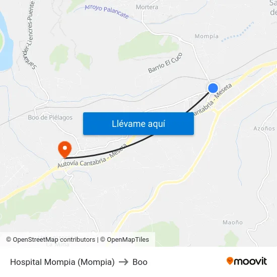 Hospital Mompia (Mompia) to Boo map