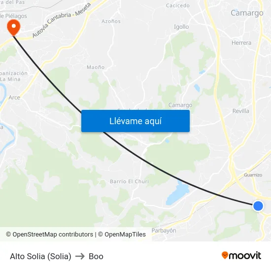Alto Solia (Solia) to Boo map