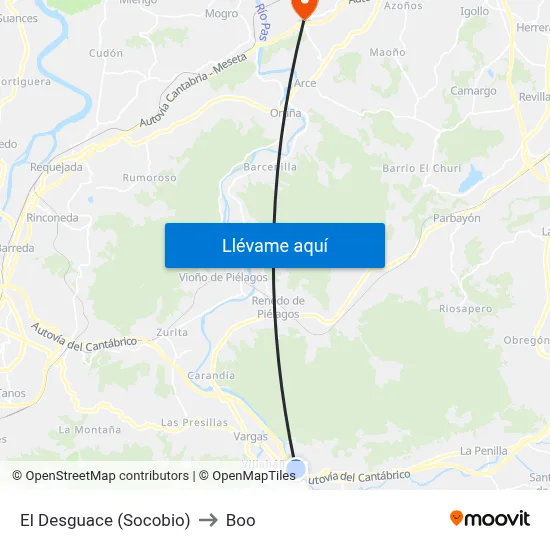 El Desguace (Socobio) to Boo map