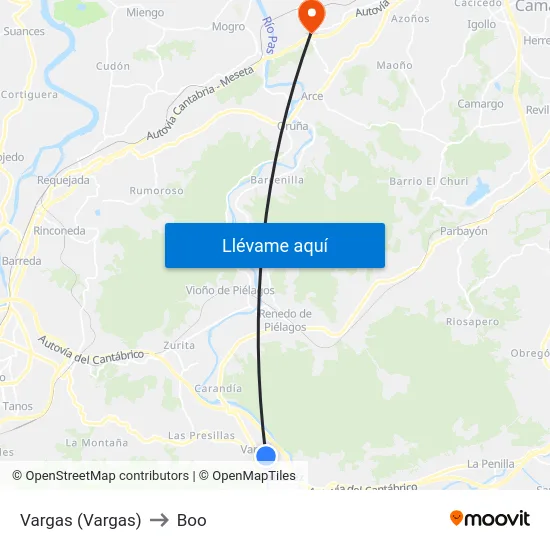 Vargas (Vargas) to Boo map