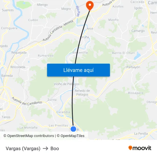 Vargas (Vargas) to Boo map