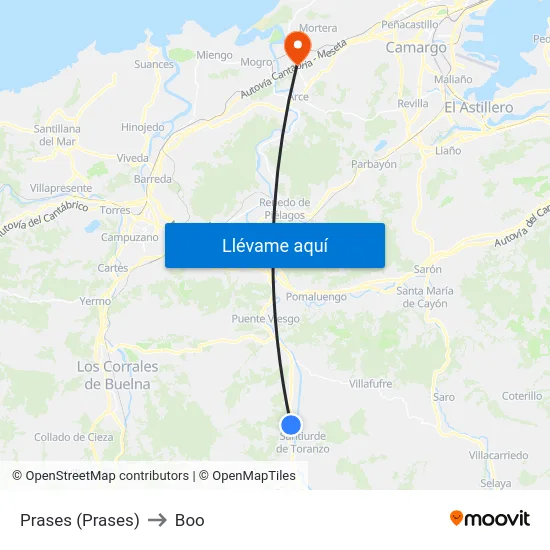 Prases (Prases) to Boo map