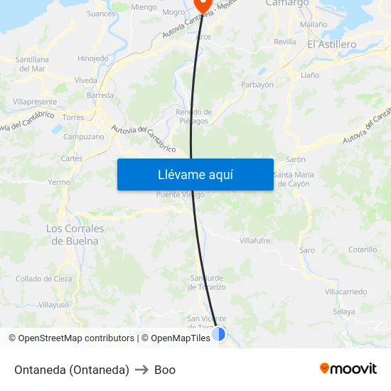 Ontaneda (Ontaneda) to Boo map